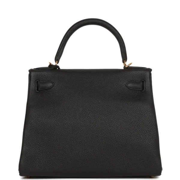 Hermès Kelly Retourne 28 Black Togo Gold Hardware