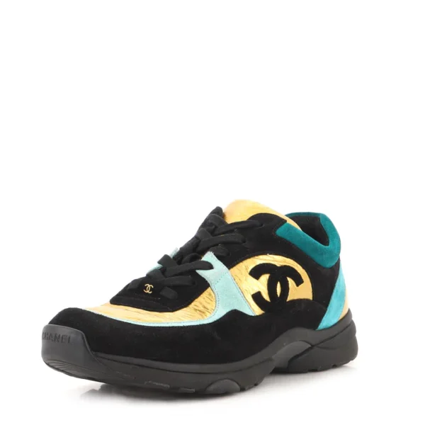 Chanel Women's CC Low-Top Sneakers Suede and Fabric