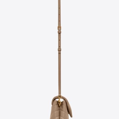 YSL Loulou Toy Bag in Matelasse 'Y' Leather in Greyish Brown