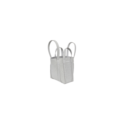 WOMEN'S EVERYDAY XS NORTH-SOUTH SHOULDER TOTE BAG IN SPARKLING FABRIC IN SILVER