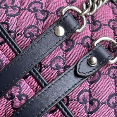 Gucci GG Marmont Multicolor Mini Top Handle Bag 583571 Pink