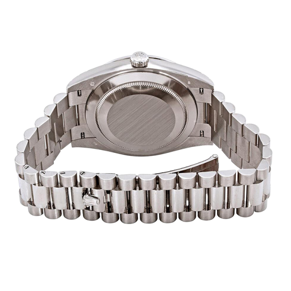 Rolex Day-Date 228349SSP 40MM Silver Stripe Dial Silver-tone Case