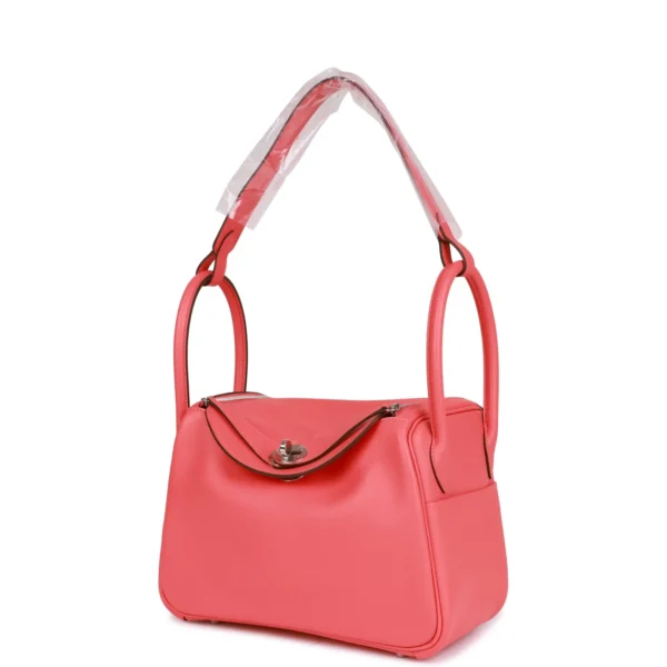 Hermès Lindy 26 Rose Texas Evercolor Palladium Hardware