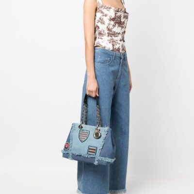 Christian Dior Cannage logo lettering tote