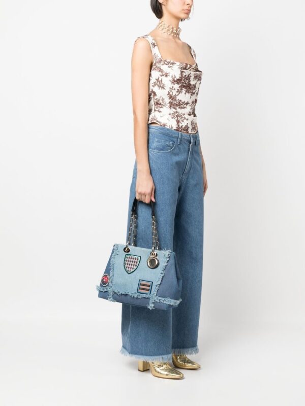 Christian Dior Cannage logo lettering tote