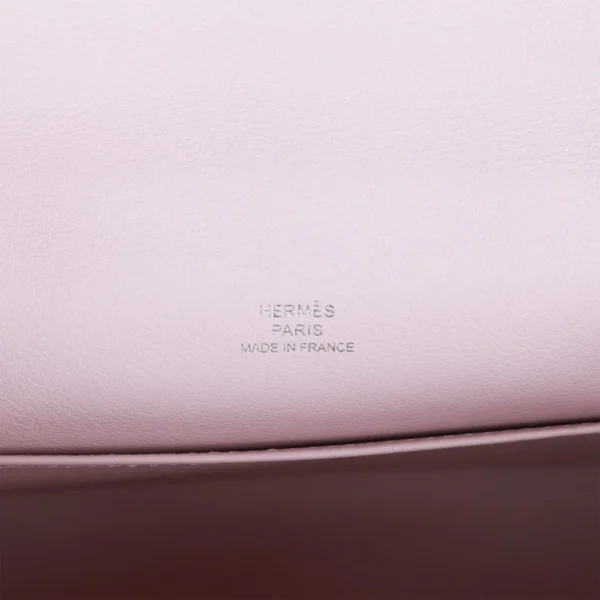 Hermès Kelly Pochette Mauve Pale Swift Palladium Hardware