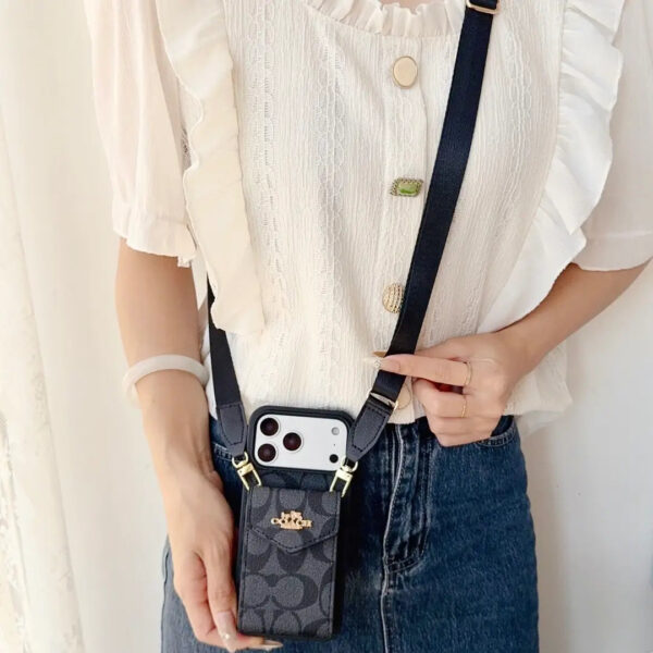 Coach Leather Crossbody Phone Case