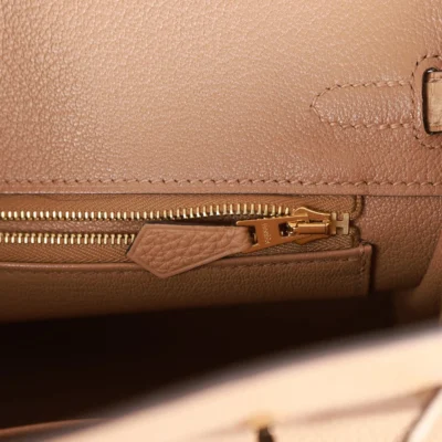 Hermès Birkin 25 Chai Matte Alligator and Togo Touch Permabrass Hardware