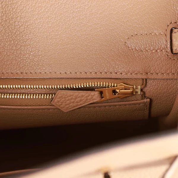 Hermès Birkin 25 Chai Matte Alligator and Togo Touch Permabrass Hardware