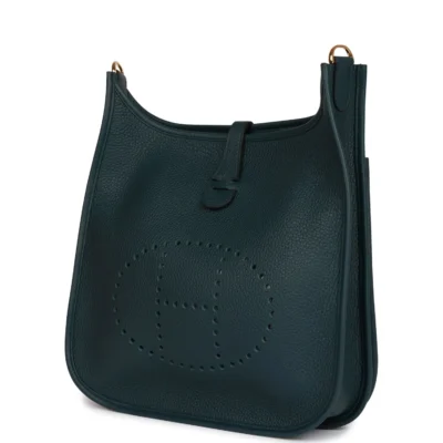 Hermès Evelyne PM Vert Cypress Clemence Gold Hardware