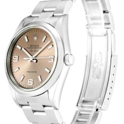 2d25993ef03b03293bc4d58b3e334a7f Rolex Air-king 14000.3 Salmon Quarter Arabic Dial Unisex 34MM