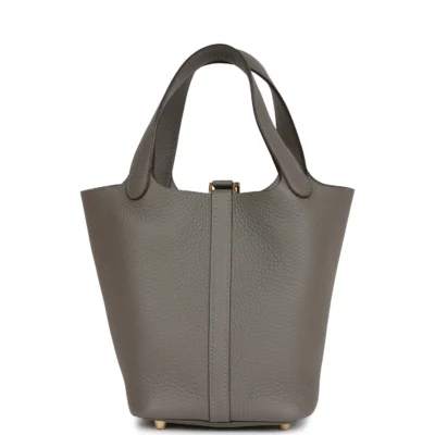 Hermès Picotin Lock 18 Gris Meyer Clemence Gold Hardware