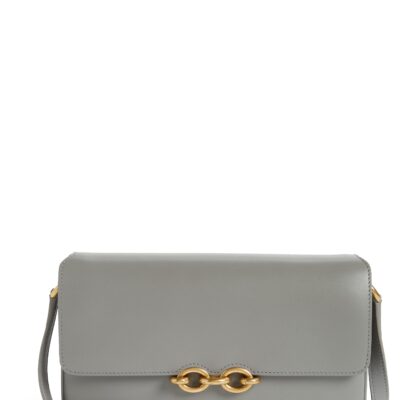 YSL Le Maillon Satchel in Smooth Leather in Grey