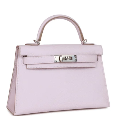 Hermès Kelly Sellier 20 Mauve Pale Epsom Palladium Hardware
