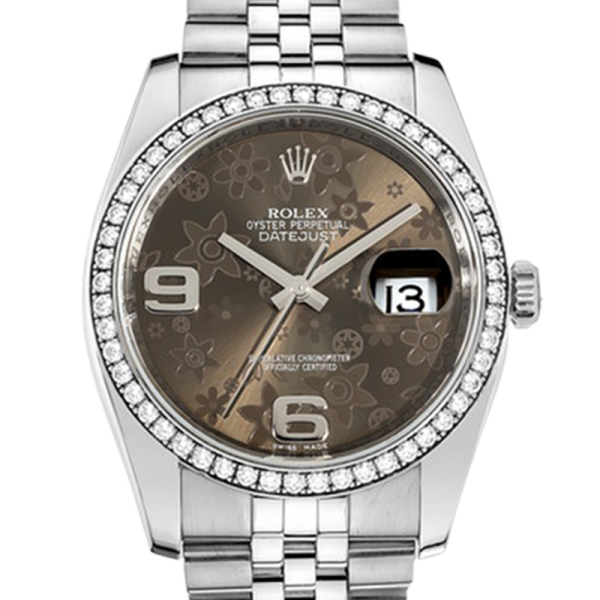 Rolex Datejust 116244BFAJ 36MM Bronze Floral Dial Silver-tone Case