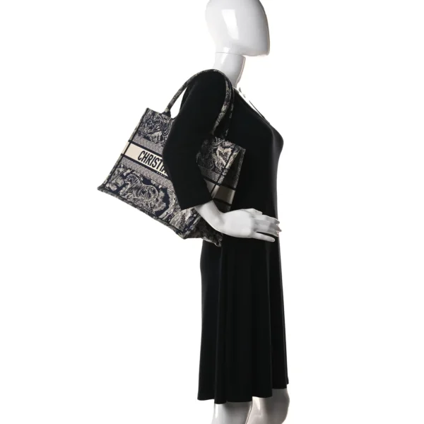CHRISTIAN DIOR Canvas Embroidered Large Dioriviera Toile De Jouy Book Tote Blue
