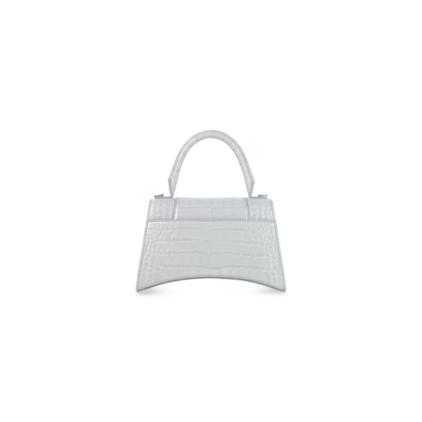 WOMEN'S HOURGLASS SMALL HANDBAG CROCODILE EMBOSSED IN GREY