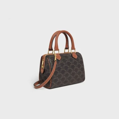 30ca8d3f6276cbdf3faa56ff10ec8986 SMALL BOSTON IN TRIOMPHE CANVAS AND CALFSKIN TAN