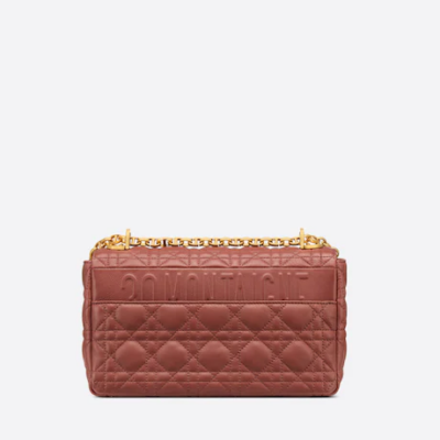 MEDIUM DIOR CARO BAG Rust-Colored Supple Cannage Calfskin