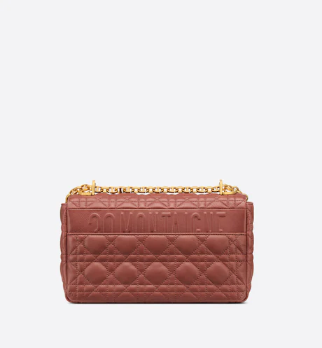 MEDIUM DIOR CARO BAG Rust-Colored Supple Cannage Calfskin