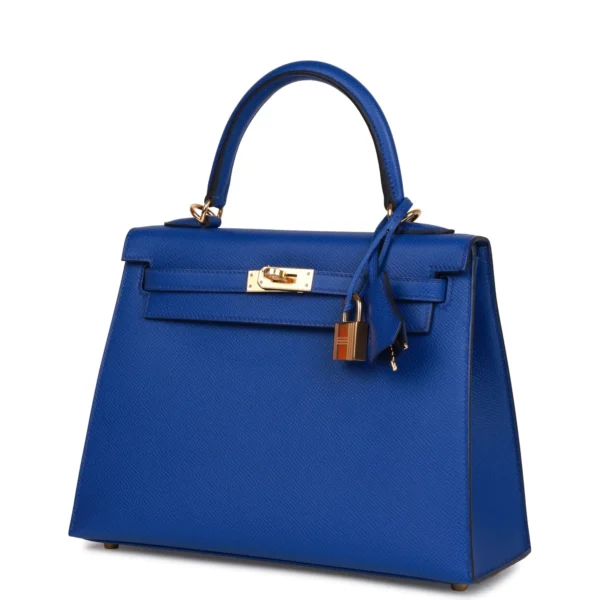 31eec568b6765ceb9fceeb0bd82122a7 Hermès Kelly Sellier 25 Bleu Royal Epsom Gold Hardware