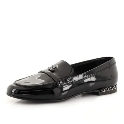 Chanel Women's Woven CC Chain Loafers Patent