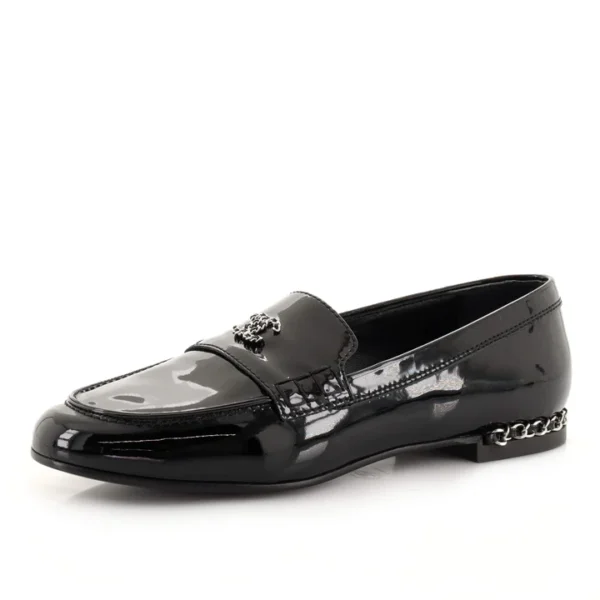 Chanel Women's Woven CC Chain Loafers Patent