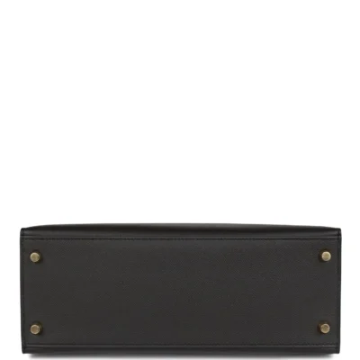 Hermès Kelly Sellier 28 Black Epsom Gold Hardware