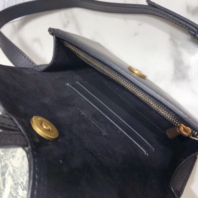 Dior Black Calfskin Saddle Belt Bag