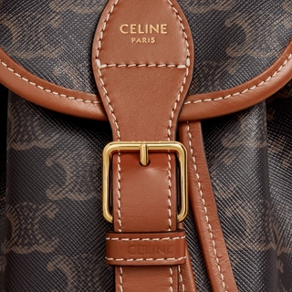3357004816cdbd675341058a8f6f5932 MINI BACKPACK FOLCO IN TRIOMPHE CANVAS AND CALFSKIN TAN
