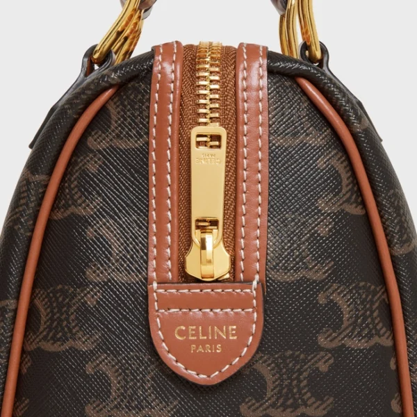 335dc6abc3b9efe737655acf07e74015 SMALL BOSTON IN TRIOMPHE CANVAS AND CALFSKIN TAN