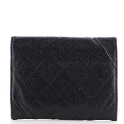 Chanel CC Compact Wallet Quilted Caviar