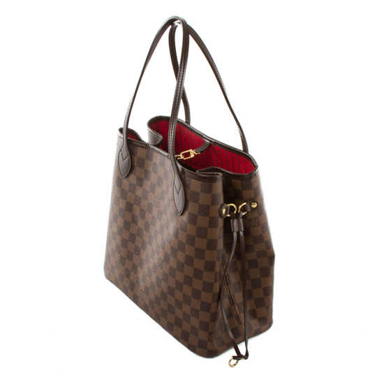 路易威登 N51105 Neverfull MM 棋盘格 Ebene 帆布 肩背包
