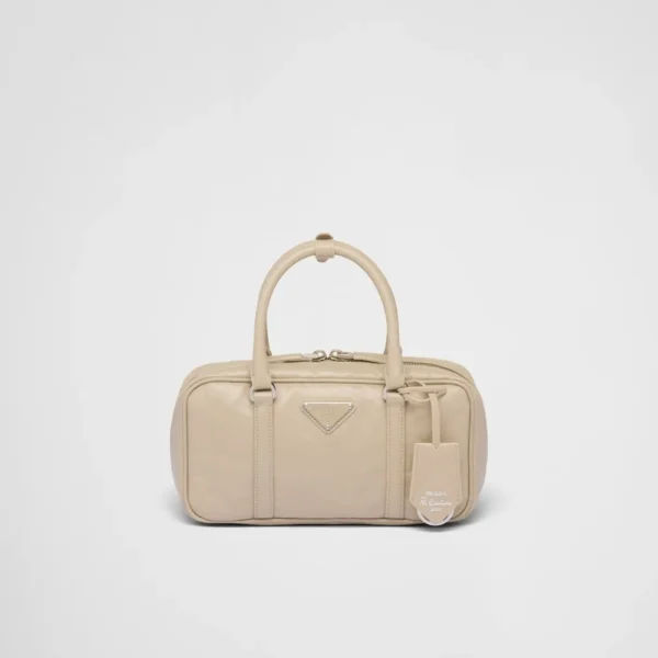 Prada Small antique nappa leather top handle bag - Desert Beige