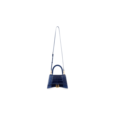 350a1232dab5ad37a5f6b9eea37dbf20 WOMEN'S HOURGLASS SMALL HANDBAG CROCODILE EMBOSSED IN NAVY