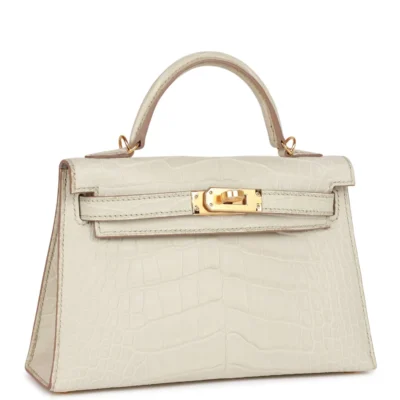 365a6f2eb5089fd7ad619d532606afd8 Hermès Kelly Sellier 20cm Beton Matte Alligator Gold Hardware