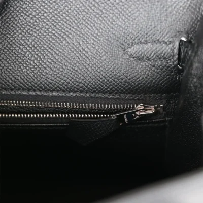 Hermès Kelly Sellier 25 Black Epsom Palladium Hardware