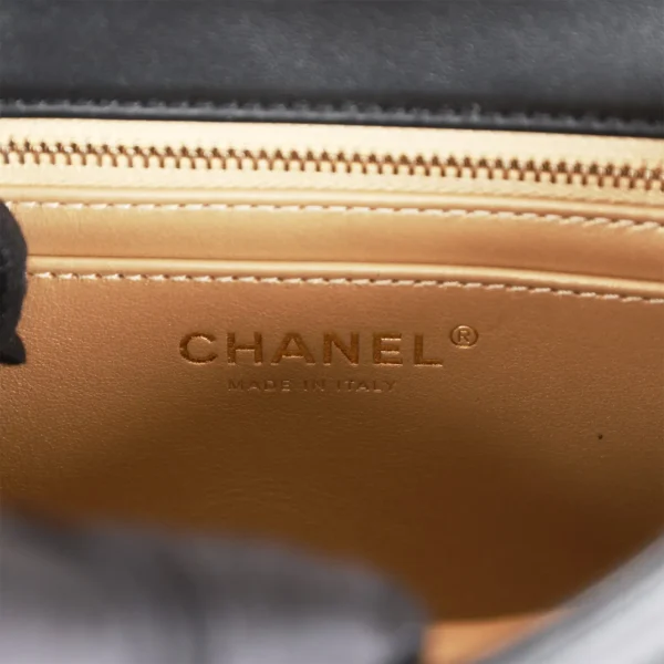 3713cf0b5f7ea56bbcc235d88da2ed73 Chanel CC Pearl Crush Mini Square Flap Bag Black Lambskin Antique Gold Hardware
