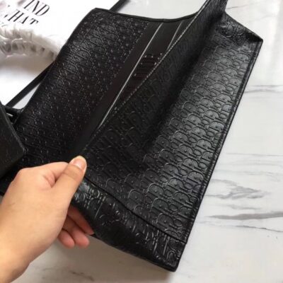 迪奥 Book 黑色 Oblique 压纹 小牛皮 托特包
