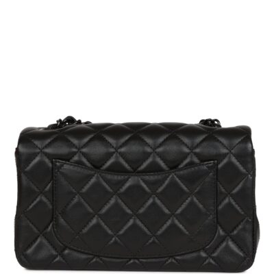 374c8bac75e2b666c58a9e1703ea4752 Chanel Mini Rectangular Flap Bag SO Black Lambskin Black Hardware for MR