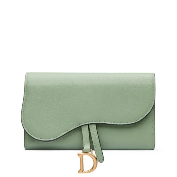 Dior Saddle Wallet in Goatskin Queen Mint