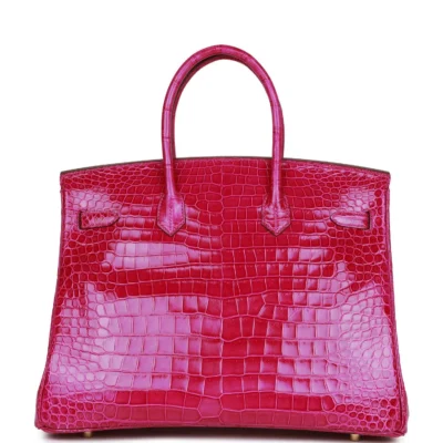 3789aeeca40fb50c8526bc457b830f32 Hermès Birkin 35 Rose Scheherazade Shiny Niloticus Crocodile Gold Hardware