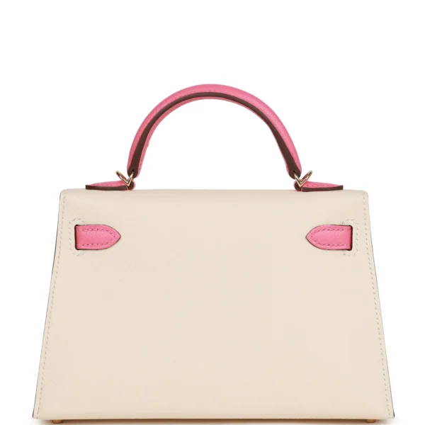 Hermès Special Order (HSS) Kelly Sellier 20 Nata and Rose Azalee Epsom Permabrass Hardware