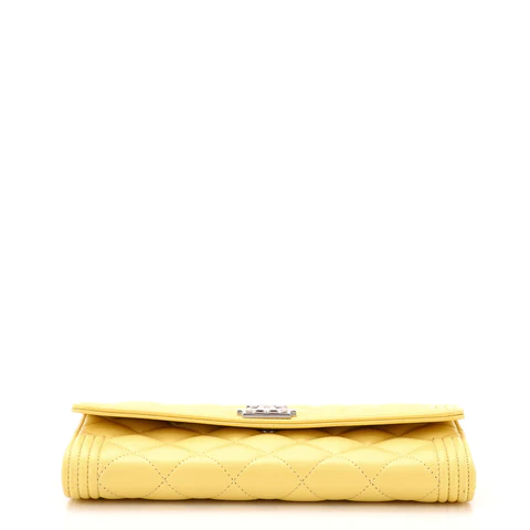 Chanel Boy Flap Wallet Quilted Lambskin Long
