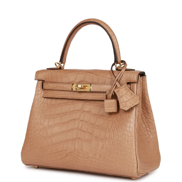 Hermès Kelly Retourne 25 Chai Matte Alligator Gold Hardware