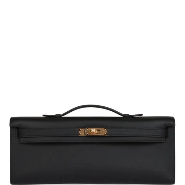 Hermès Kelly Cut Black Swift Gold Hardware