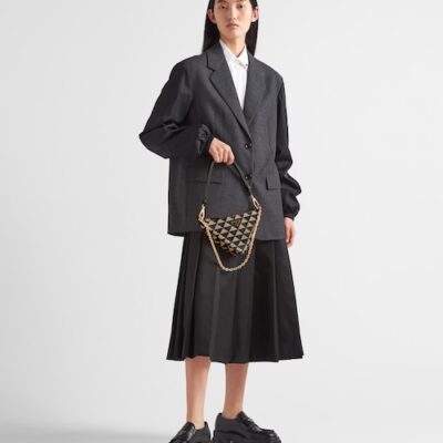 390a512e8263c69682b2a285ac9f356f Prada 刺绣 织物 Black/Beige 迷你包