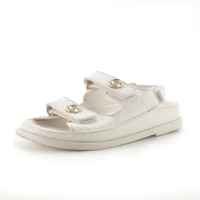 Chanel Women's Velcro Dad Sandals Printed Leather