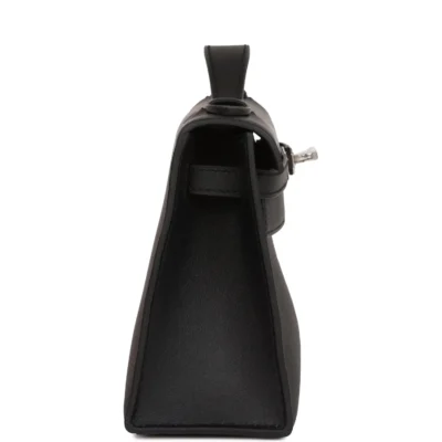 Hermès Kelly Pochette Black Swift Palladium Hardware