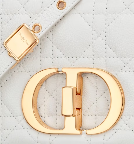 MEDIUM DIOR CARO BAG Ivory Supple Cannage Calfskin